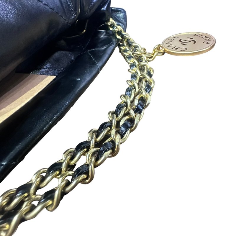 【美收精品】CHANEL黑色金釦22 MINI 4-655-12