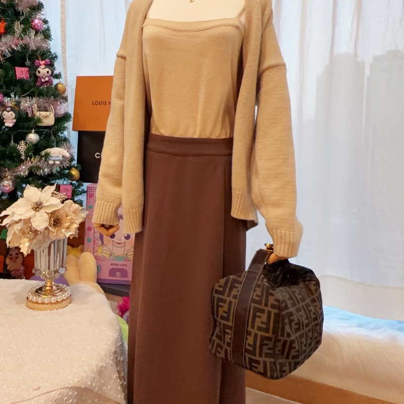 Fendi 老花Zucca大號飯盒包 便當包 金扣 vintage FF-3