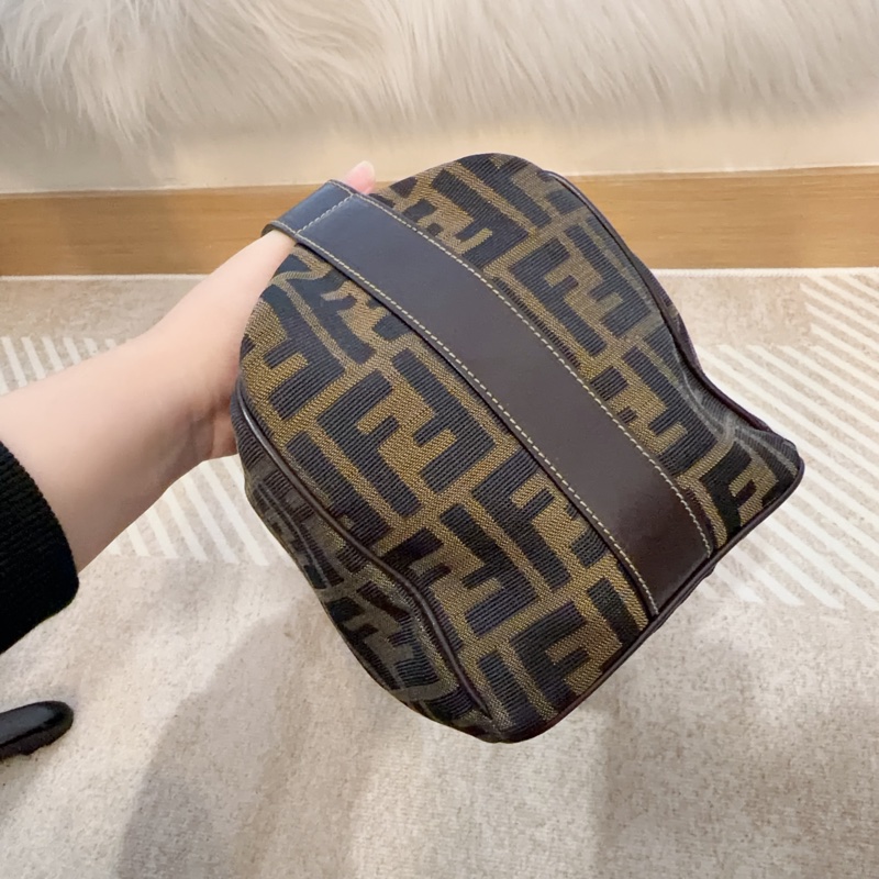 Fendi 老花Zucca大號飯盒包 便當包 金扣 vintage FF-10