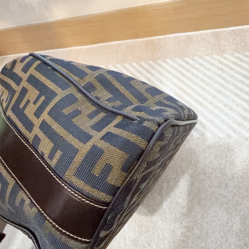 Fendi 老花Zucca大號飯盒包 便當包 金扣 vintage FF-11