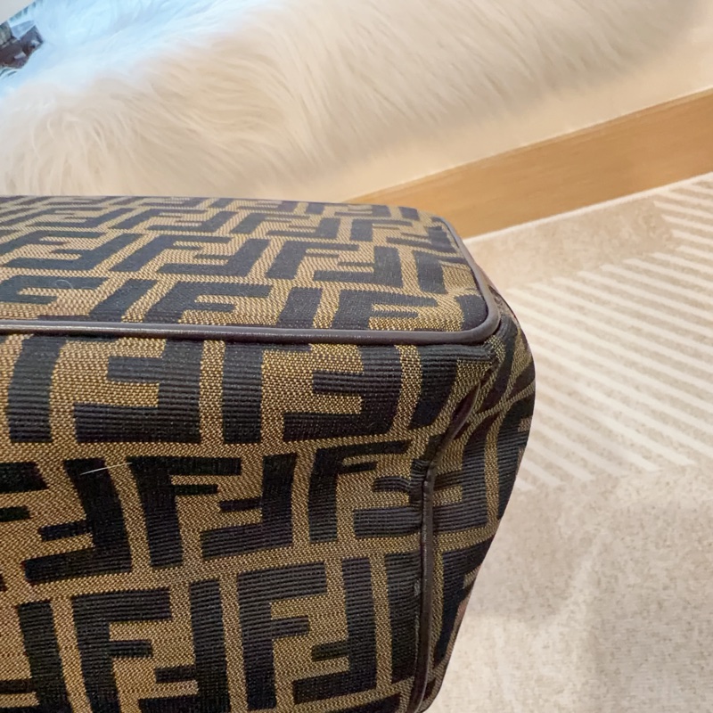 Fendi 老花Zucca大號飯盒包 便當包 金扣 vintage FF-13