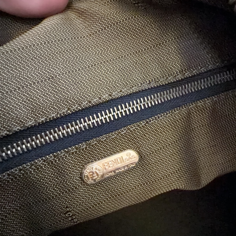 Fendi 老花Zucca大號飯盒包 便當包 金扣 vintage FF-19