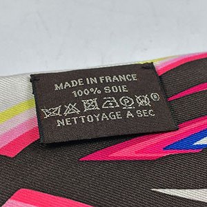 ＊奢華大道國際精品＊【H0386】HERMES桃紅色線條圖騰 Twilly絲巾-3