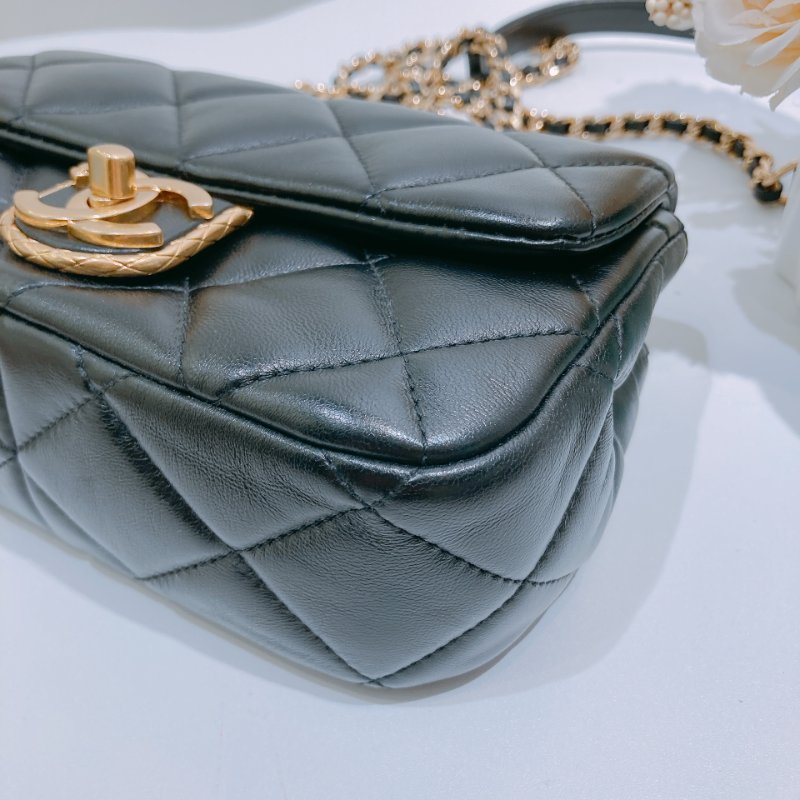 TW4630 Chanel 香奈兒 迷你 翻蓋包 羊皮 黑金AS3473 Mini Flap Bag Lambskin Black x GHW-6