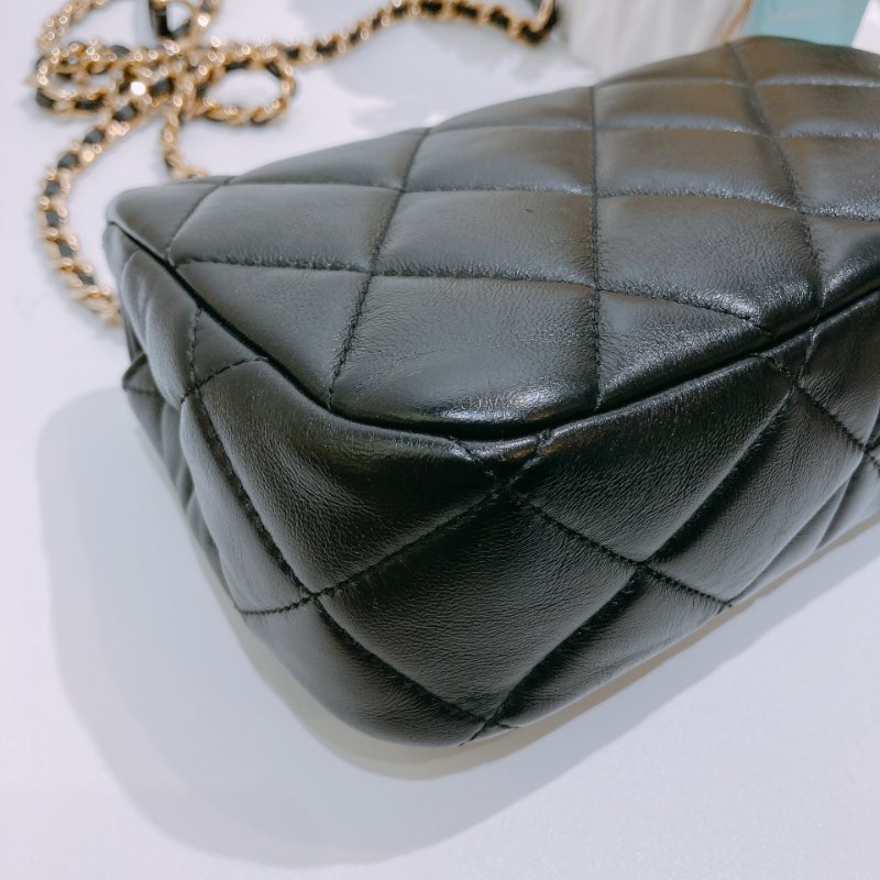 TW4630 Chanel 香奈兒 迷你 翻蓋包 羊皮 黑金AS3473 Mini Flap Bag Lambskin Black x GHW-7
