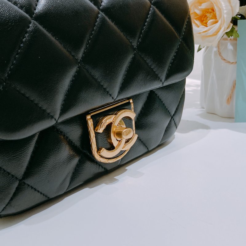 TW4630 Chanel 香奈兒 迷你 翻蓋包 羊皮 黑金AS3473 Mini Flap Bag Lambskin Black x GHW-9