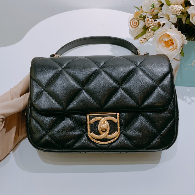 TW4630 Chanel 香奈兒 迷你 翻蓋包 羊皮 黑金AS3473 Mini Flap Bag Lambskin Black x GHW-10