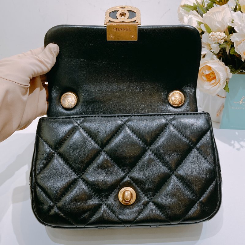 TW4630 Chanel 香奈兒 迷你 翻蓋包 羊皮 黑金AS3473 Mini Flap Bag Lambskin Black x GHW-11