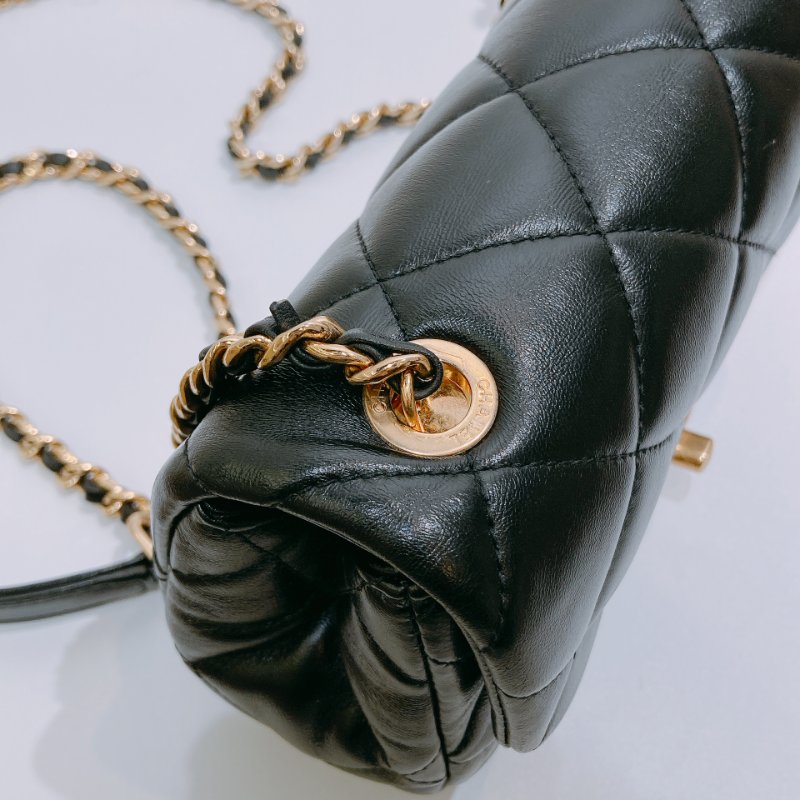 TW4630 Chanel 香奈兒 迷你 翻蓋包 羊皮 黑金AS3473 Mini Flap Bag Lambskin Black x GHW-14