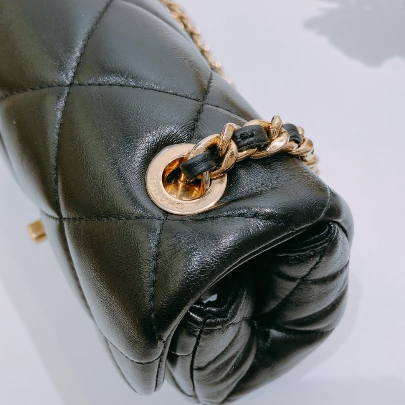 TW4630 Chanel 香奈兒 迷你 翻蓋包 羊皮 黑金AS3473 Mini Flap Bag Lambskin Black x GHW-15