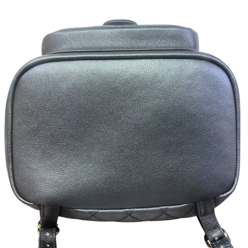 【美收精品】CHANEL黑色牛皮銀鍊後背包 4-656-4