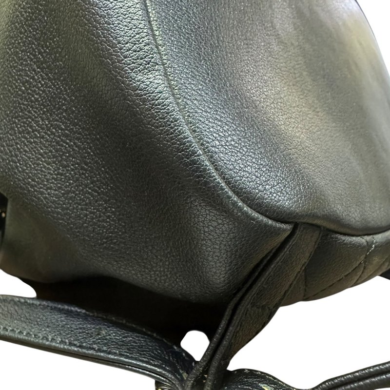 【美收精品】CHANEL黑色牛皮銀鍊後背包 4-656-8