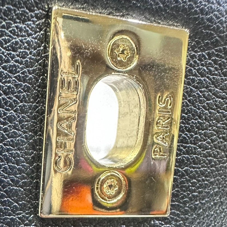 【美收精品】CHANEL黑色牛皮銀鍊後背包 4-656-16