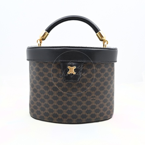 [Pre-owned] Celine Vintage Black Macadam Vanity Case