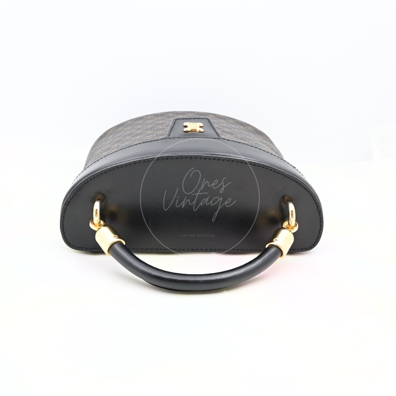 [Pre-owned] Celine Vintage Black Macadam Vanity Case-3