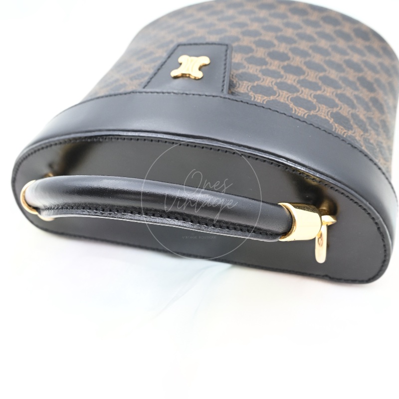 [Pre-owned] Celine Vintage Black Macadam Vanity Case-5