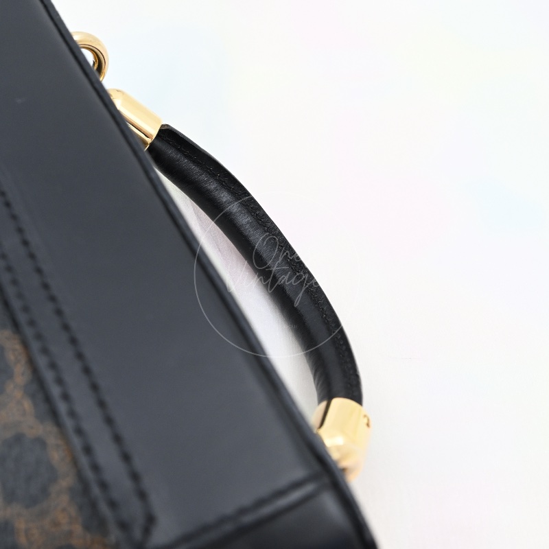 [Pre-owned] Celine Vintage Black Macadam Vanity Case-6