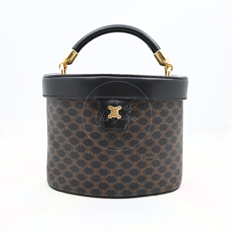 [Pre-owned] Celine Vintage Black Macadam Vanity Case-7