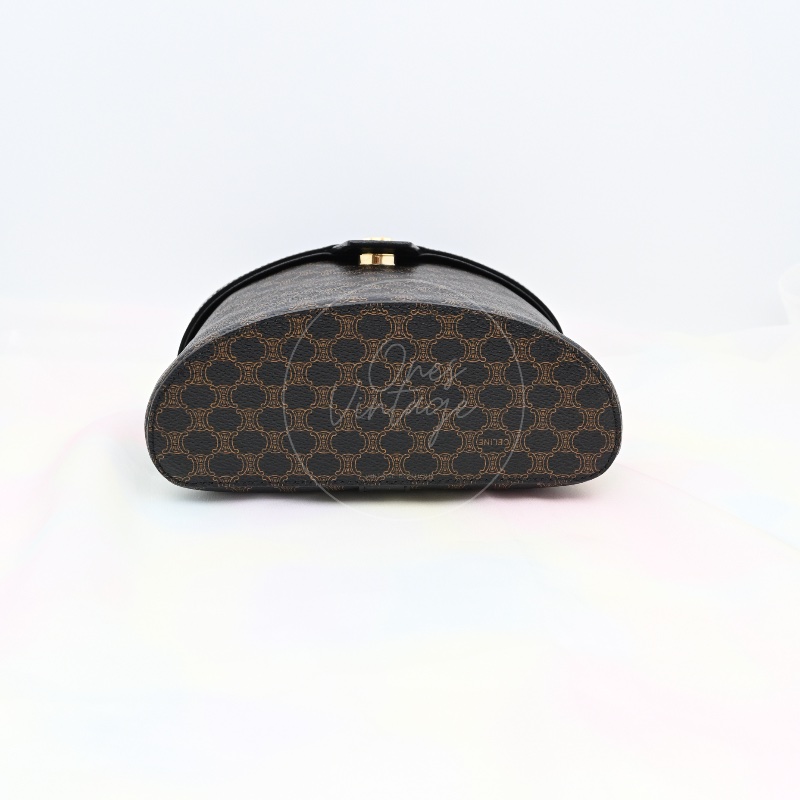 [Pre-owned] Celine Vintage Black Macadam Vanity Case-9