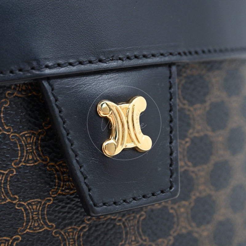 [Pre-owned] Celine Vintage Black Macadam Vanity Case-20