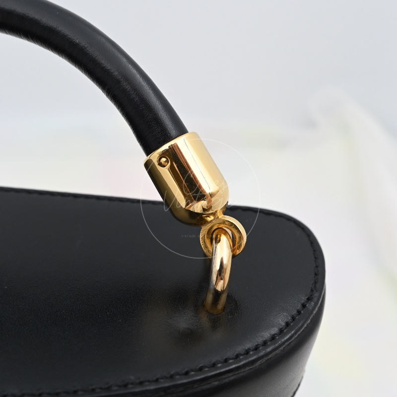 [Pre-owned] Celine Vintage Black Macadam Vanity Case-21