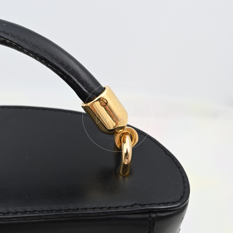 [Pre-owned] Celine Vintage Black Macadam Vanity Case-23