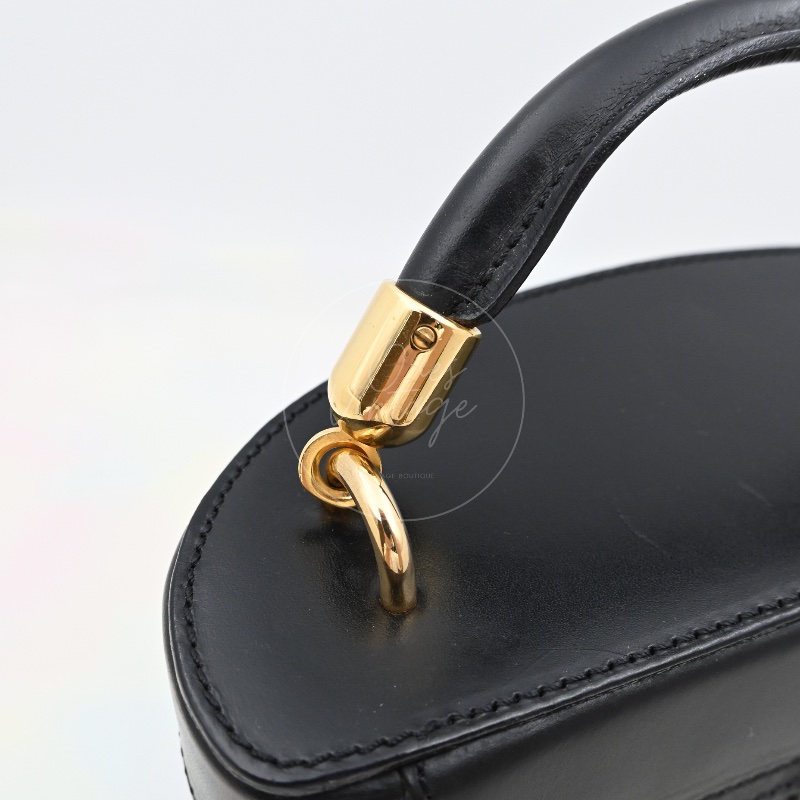 [Pre-owned] Celine Vintage Black Macadam Vanity Case-24