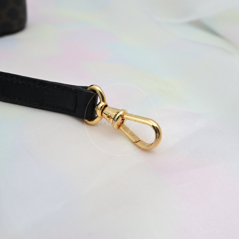 [Pre-owned] Celine Vintage Black Macadam Vanity Case-28