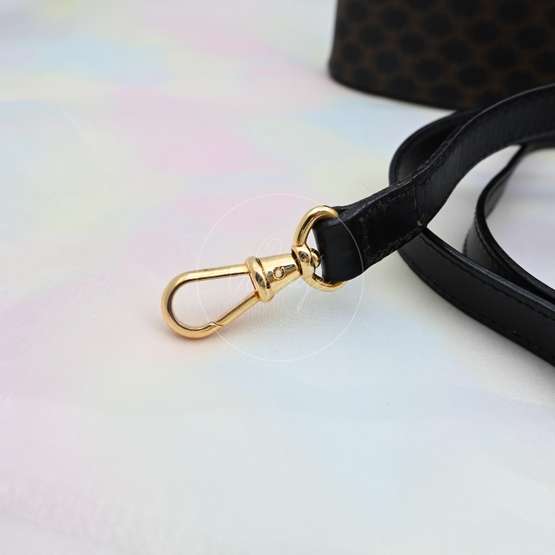 [Pre-owned] Celine Vintage Black Macadam Vanity Case-30