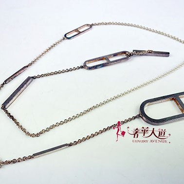 *奢華大道國際精品*【H0439】HERMES 925純銀 EVER CHAIN D'ANCRE 豬鼻子長項鍊-0