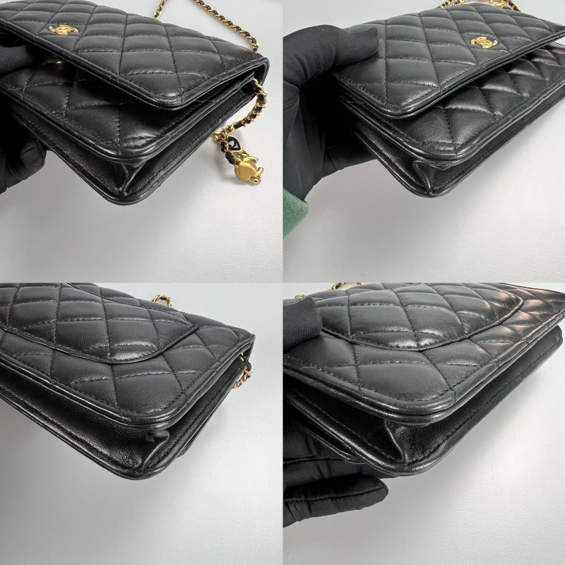 CHANEL WOC 季節款羊皮黑 AP3035/晶片款-9