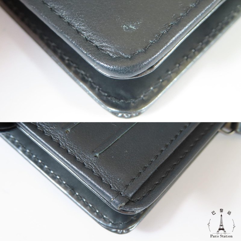 【巴黎站二手名牌專賣店】＊現貨＊CHANEL 香奈兒 真品＊經典BOY鐵灰銀色漆皮釦式短夾-7