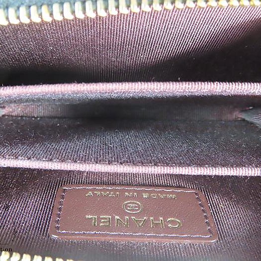 【巴黎站二手名牌專賣】＊現貨＊CHANEL 香奈兒 真品＊黑色菱格紋荔枝牛皮金雙C拉鍊卡夾零錢包-3