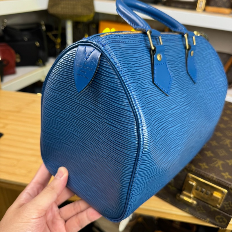 上架中🔑Louis Vuitton 藍色EPI水波紋Speedy手提包-2