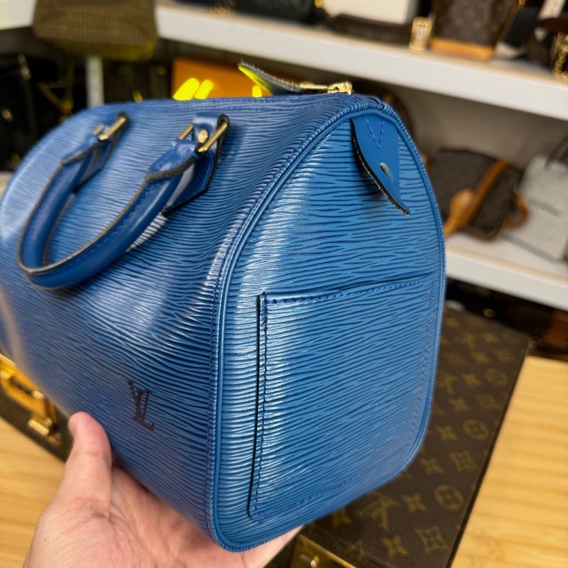 上架中🔑Louis Vuitton 藍色EPI水波紋Speedy手提包-5