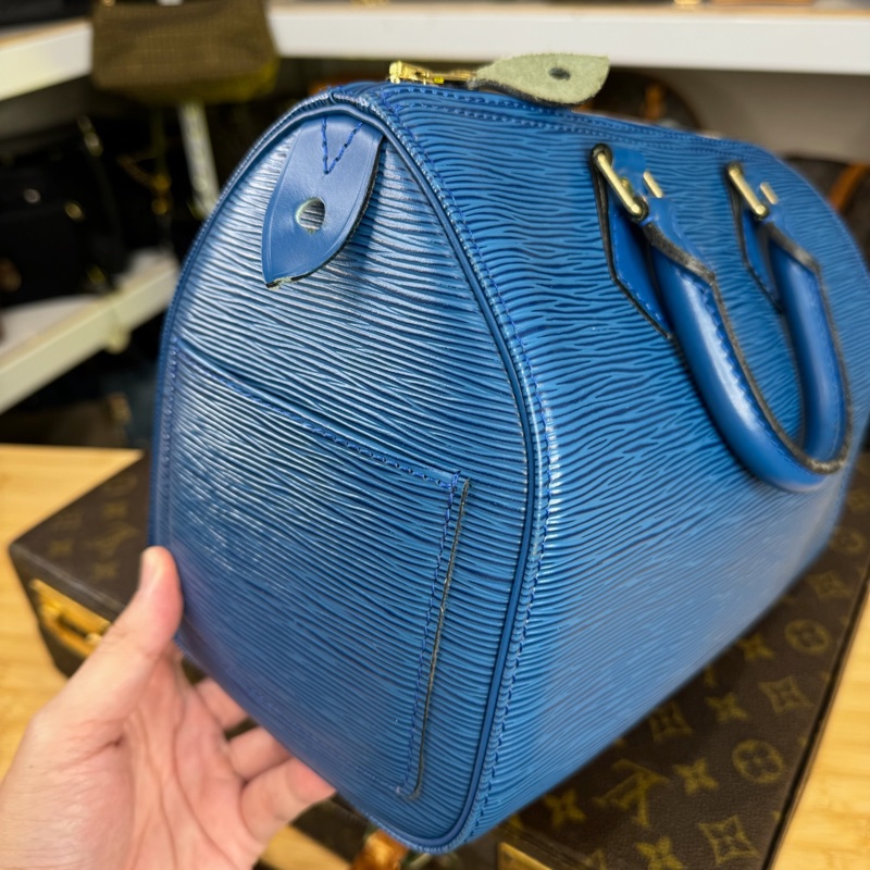 上架中🔑Louis Vuitton 藍色EPI水波紋Speedy手提包-6