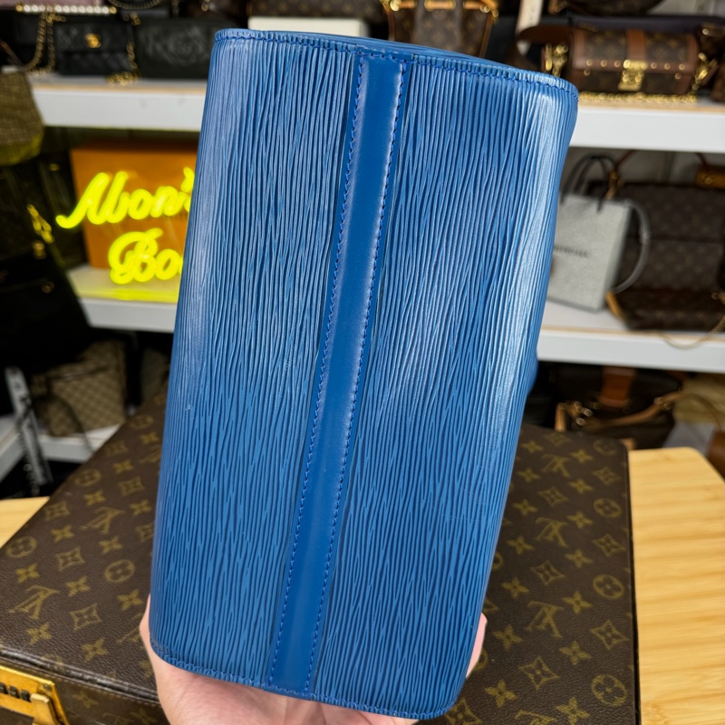 上架中🔑Louis Vuitton 藍色EPI水波紋Speedy手提包-9