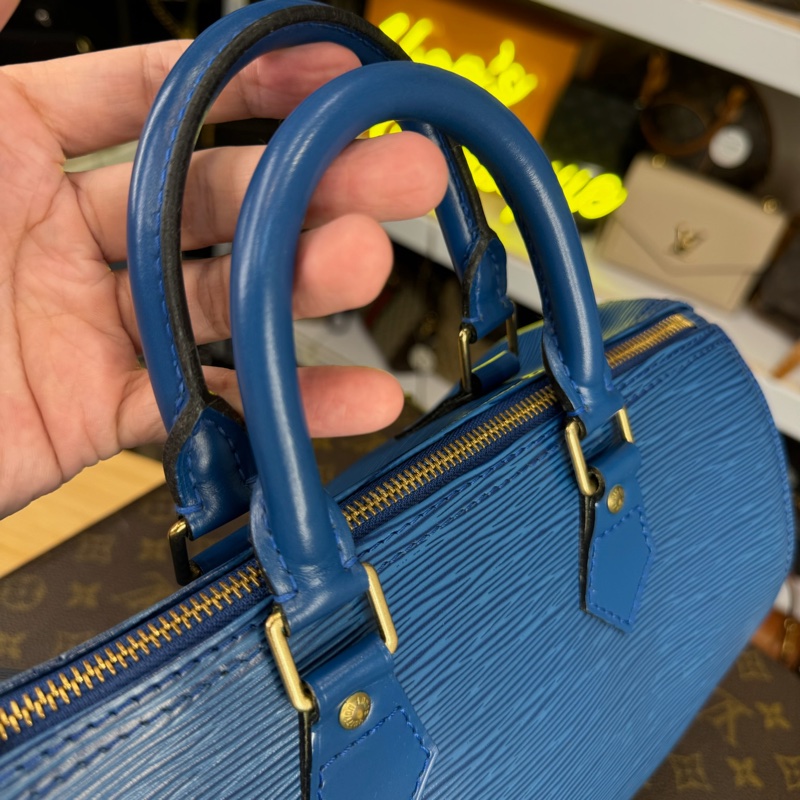 上架中🔑Louis Vuitton 藍色EPI水波紋Speedy手提包-10