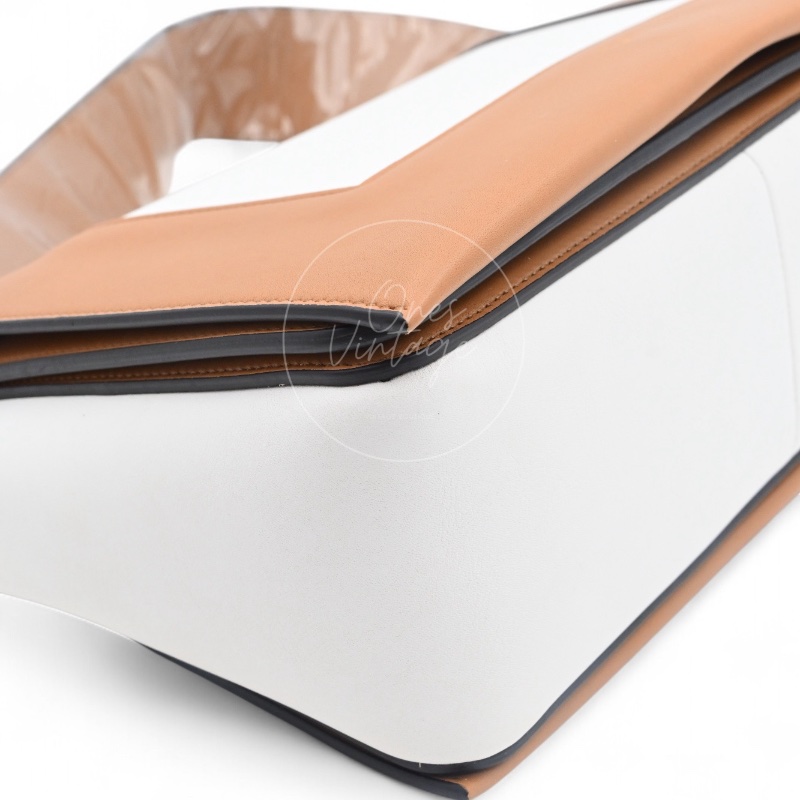 [Unused] Celine Medium Frame Bag Tan Optic White-10