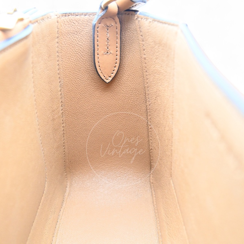 [Unused] Celine Medium Frame Bag Tan Optic White-11