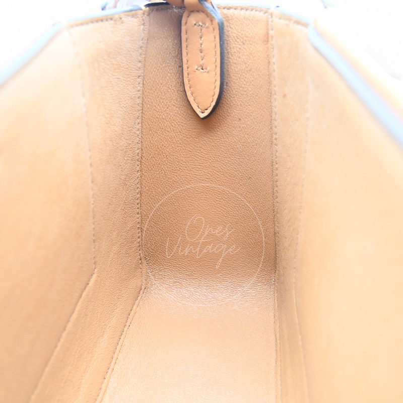 [Unused] Celine Medium Frame Bag Tan Optic White-14