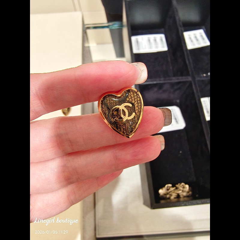 Chanel 24K 愛心耳環,金色下單區(優惠款式)-1