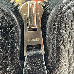 *奢華大道國際精品*【H0462】HERMES 黑色牛皮 SILKY POP絲巾托特包-8