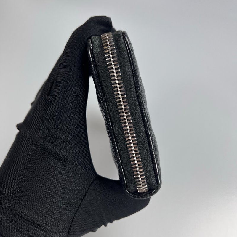 CHANEL 荔枝ㄇ拉長夾 黑銀 23開-3