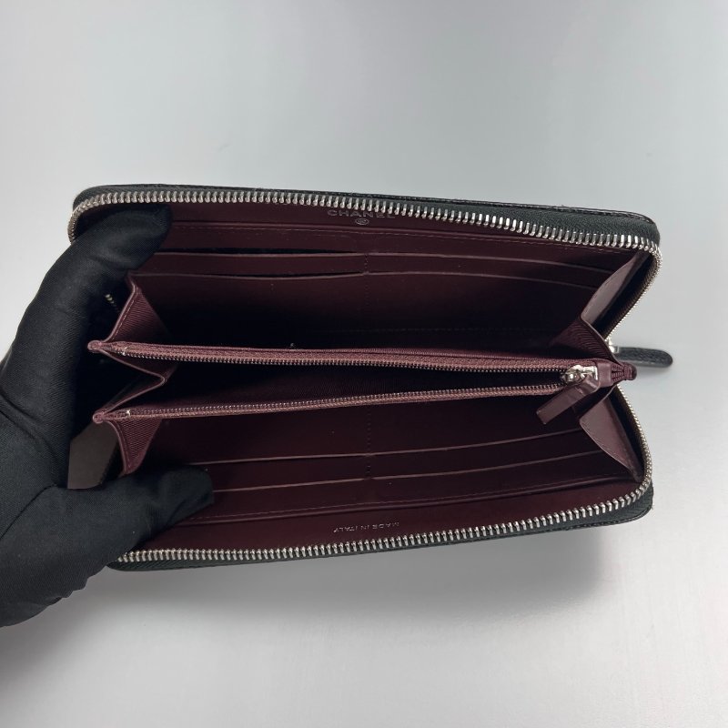 CHANEL 荔枝ㄇ拉長夾 黑銀 23開-4