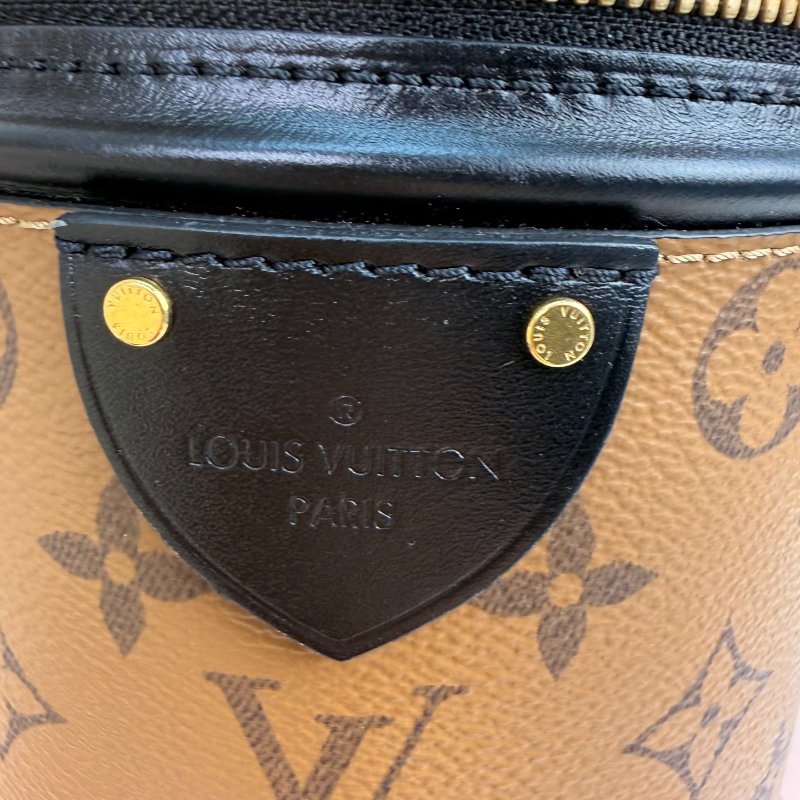 LV Cannes 焦糖色 老花 塗層帆布拼牛皮 小號 發財桶-3