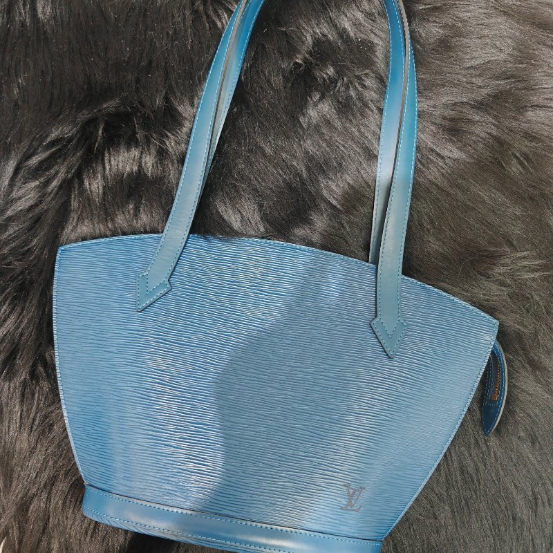 LV Saint Jacques 藍色 EPI水波紋 牛皮 長肩帶-0