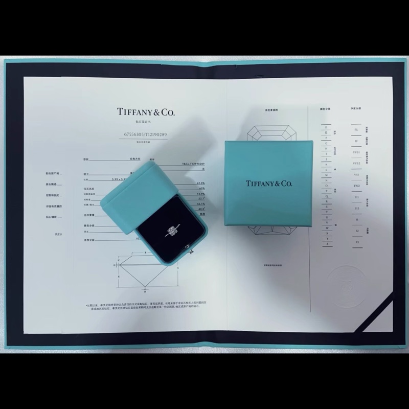 Tiffany蒂芙尼true切角方鑽戒 0.99克拉，E色  VS2淨度  3EX切工-5