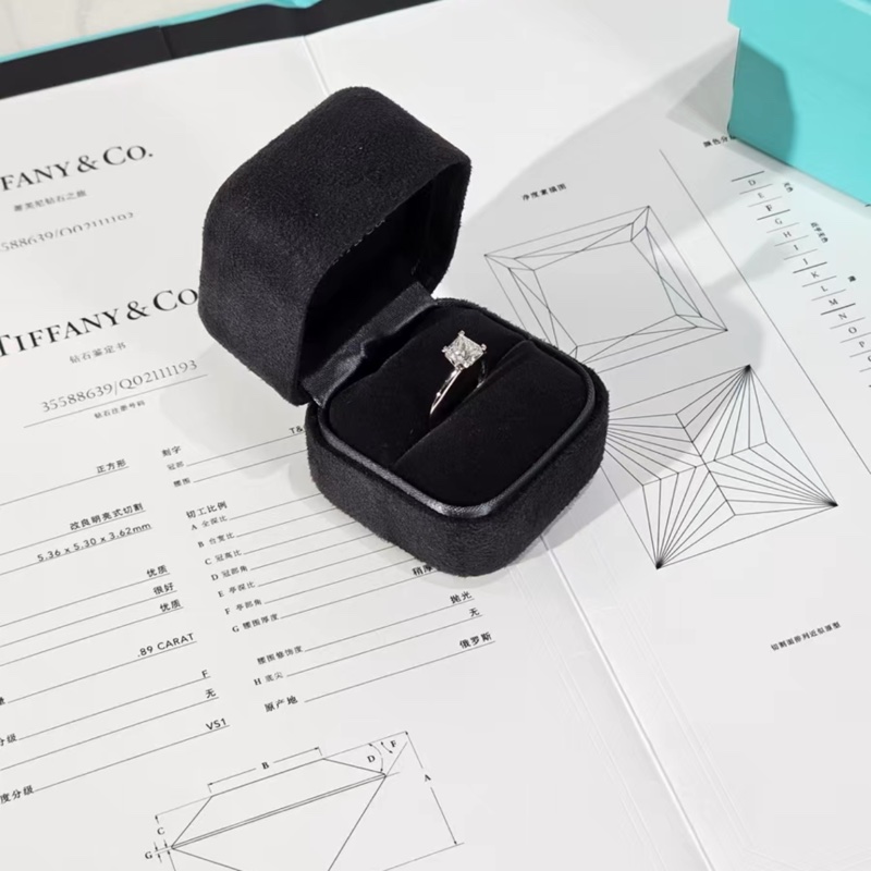 Tiffany 0.89克拉女士鑽戒, F色,VS1淨度,無螢光。-0