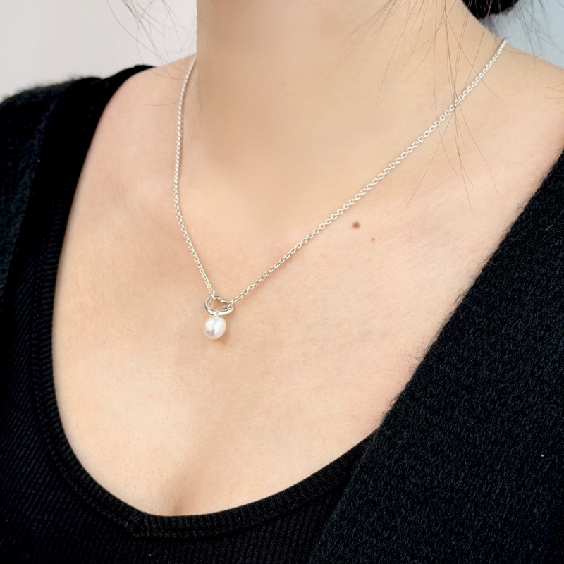 莉亞精品♡ Tiffany&co Openheart心型珍珠項鍊 二手美品-0